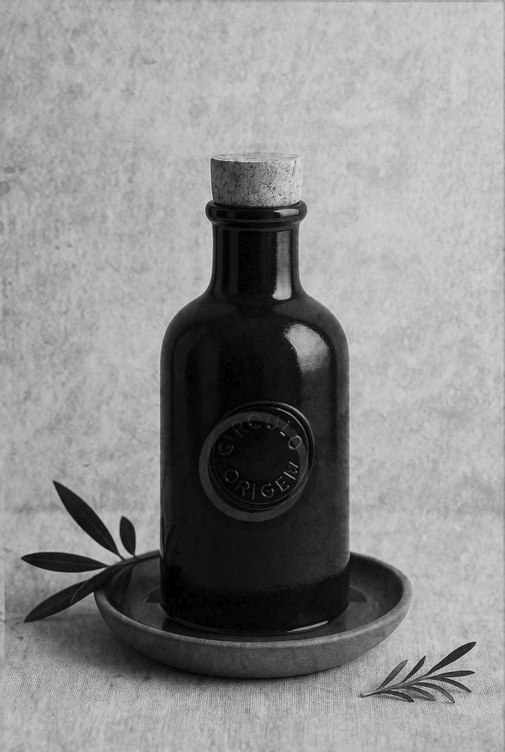 Olivenoelflasche im warmen Licht, CÍRCULO ORIGEM